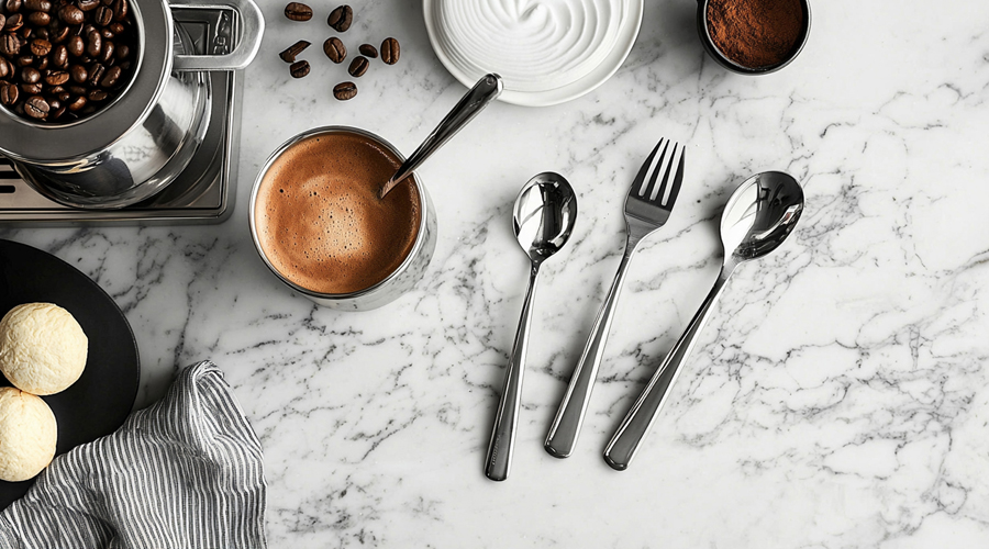 spoon and fork set for dining table